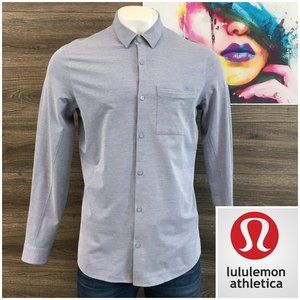 Lululemon Men's Shirt Long Sleeve Button Front Size XL Blues Stretch Pocket